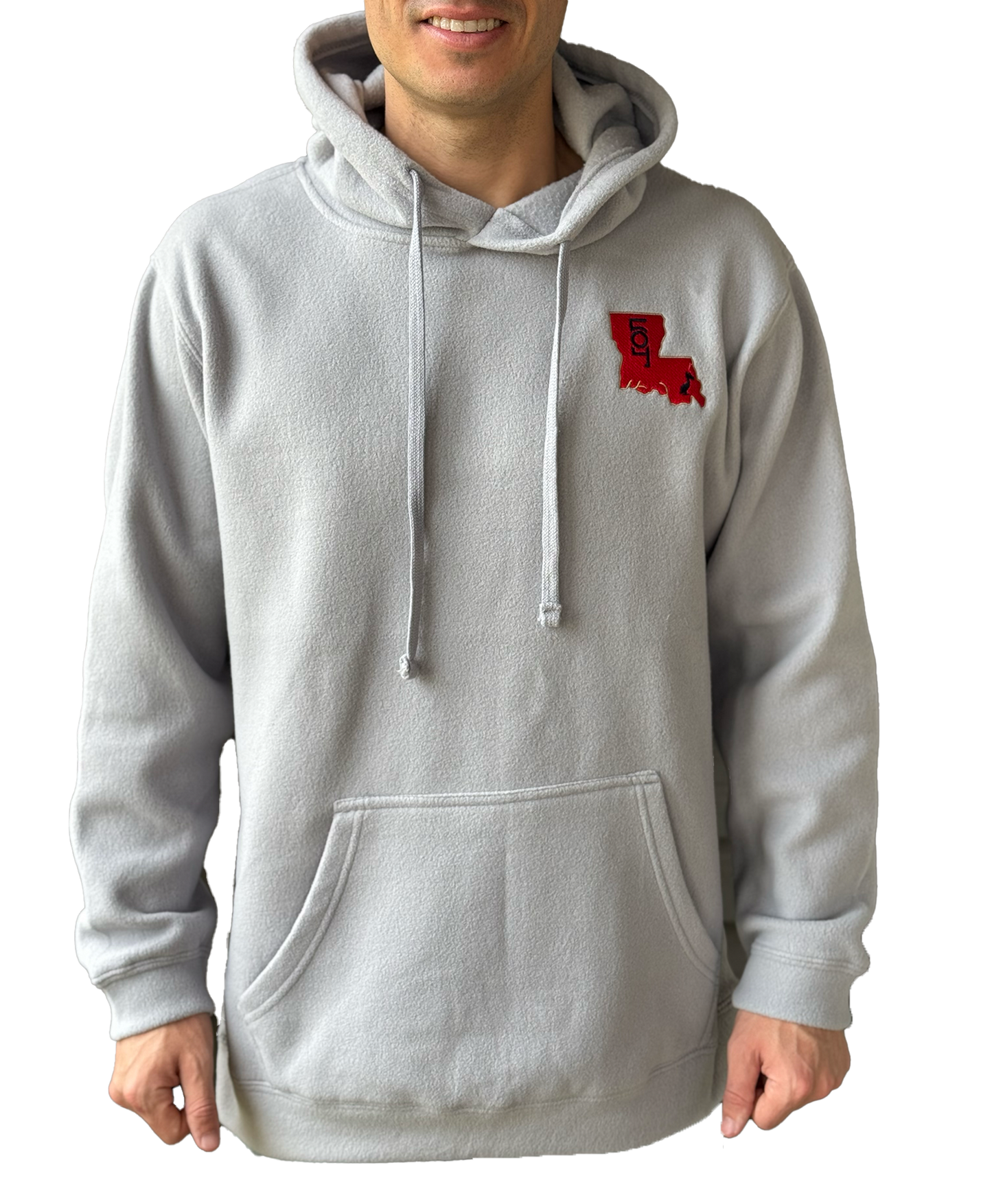 Map Grey Fleece Hood