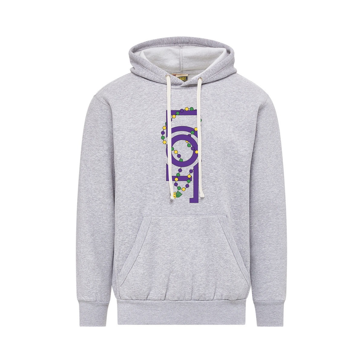 Collection Code D 504 Mardi Gras Hooded Grey Sweatshirt – Coded Collection