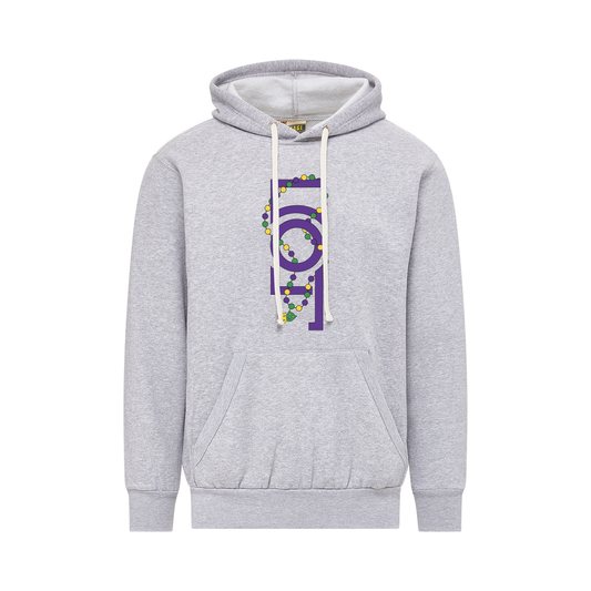 504 Mardi Gras Hooded Grey Sweatshirt