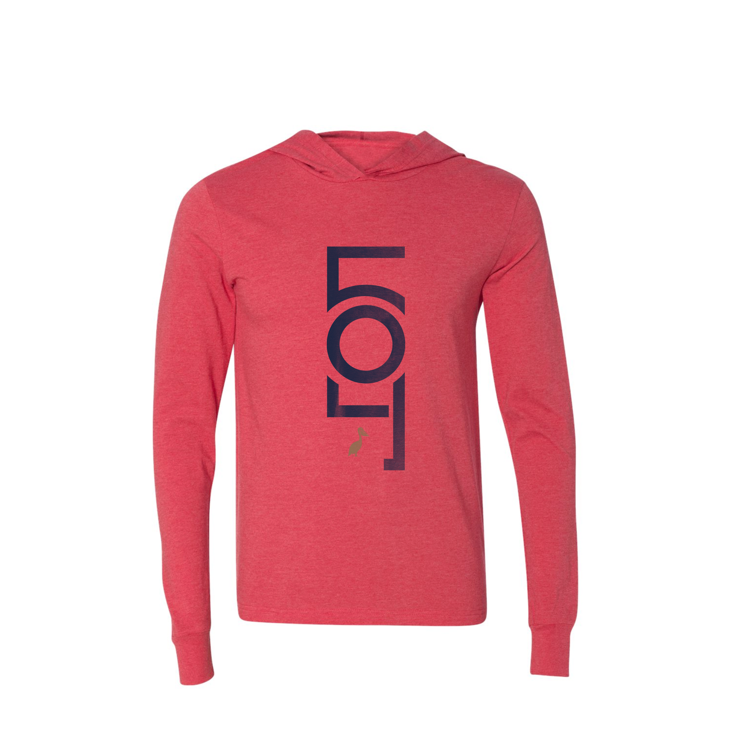 504 Heather Red Long Sleeve Hood