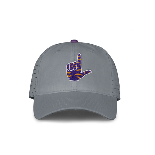 Tiger L Grey Perforated Dad Hat