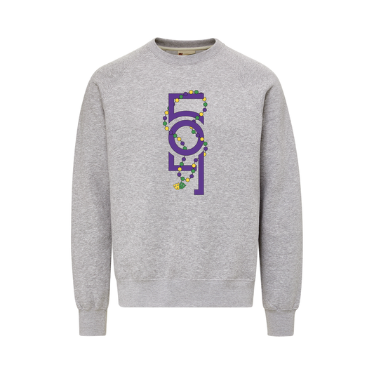 504 Mardi Gras Crew Grey Sweatshirt