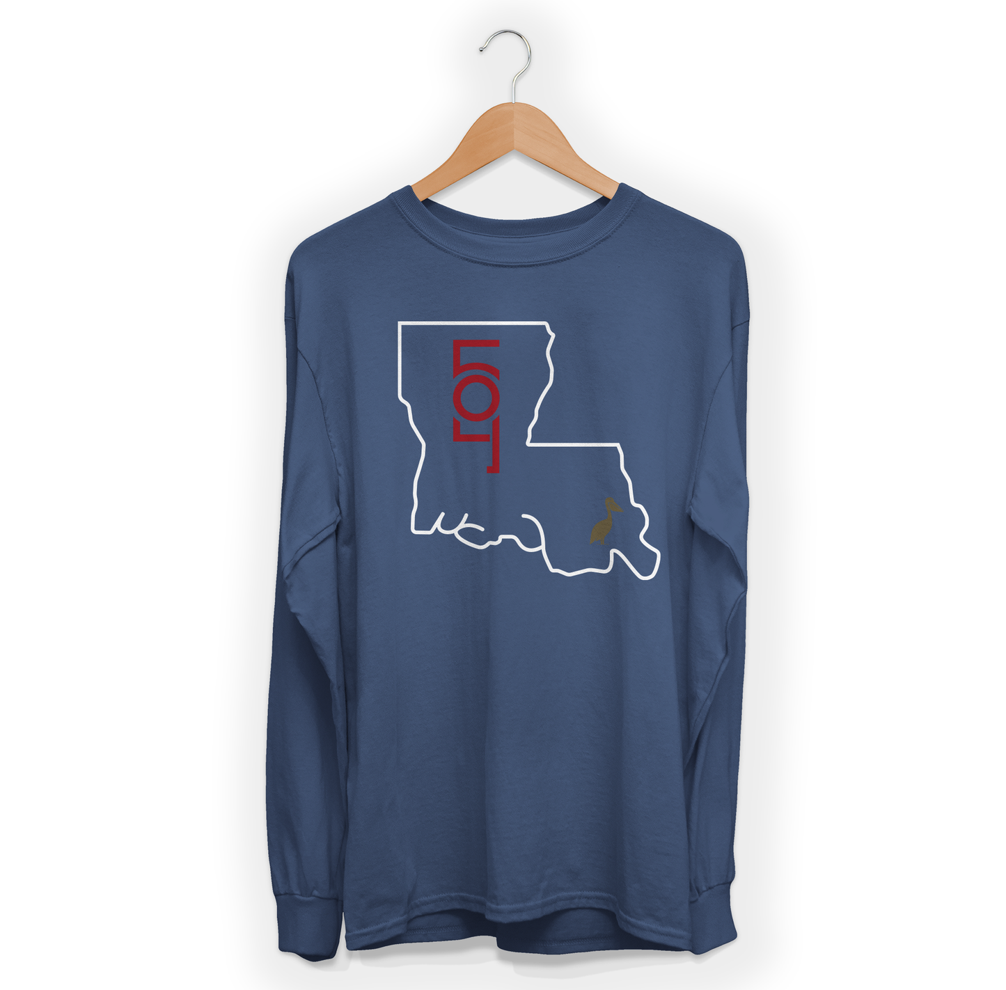 Map Heather Navy Long Sleeve Tee