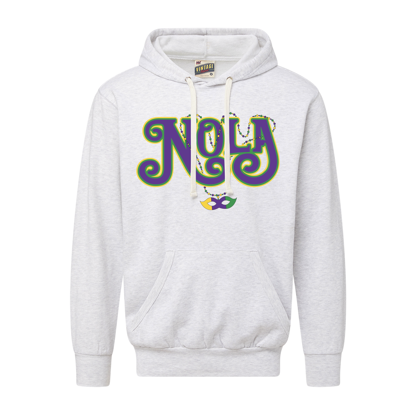 Nola Mardi Gras Ash Hooded Sweatshirt