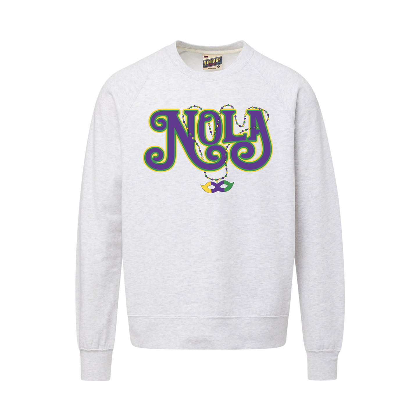 Nola Mardi Gras Ash Crew Sweatshirt